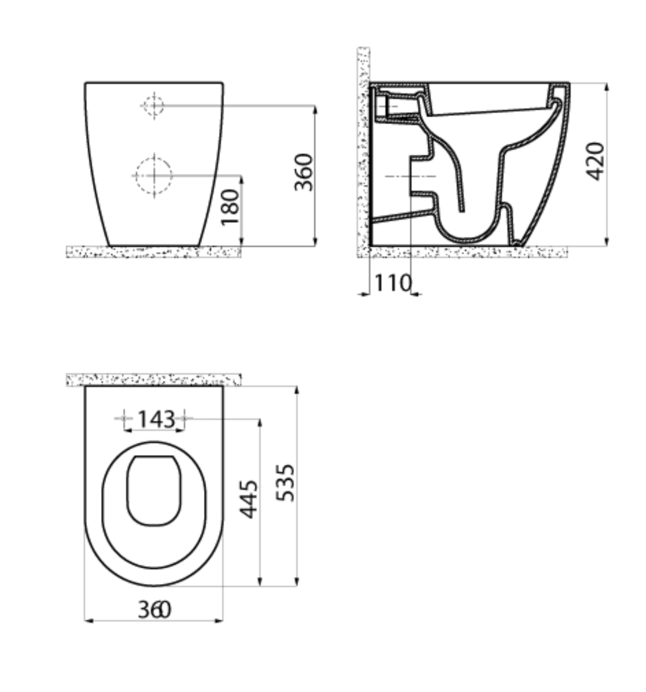 Modern Comfort Height Back to Wall Combined Bidet Toilet with Soft Close Lid