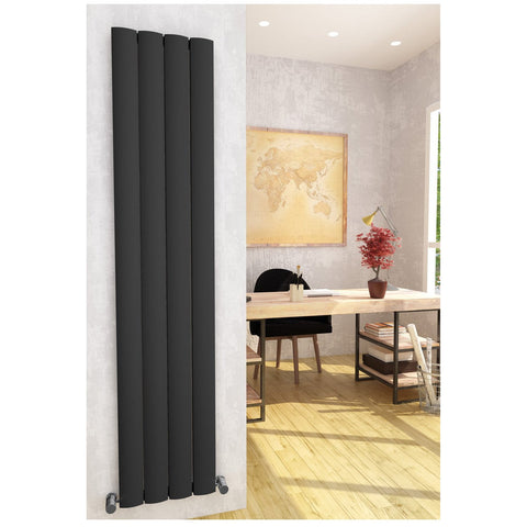 Sanica Malaga Vertical Aluminium Radiators Anthracite 