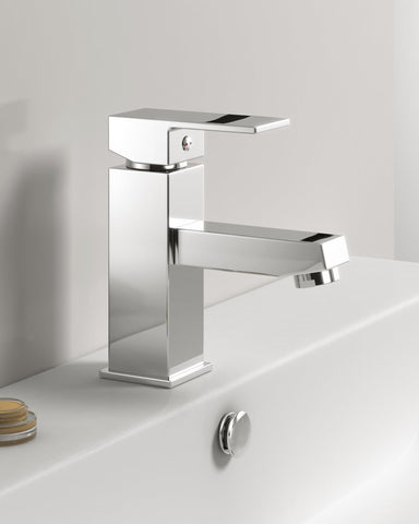 Arda Monobloc Basin Mixer Tap, Cloakroom Tap with Click Clack Waste - www.ultrabathroom.com