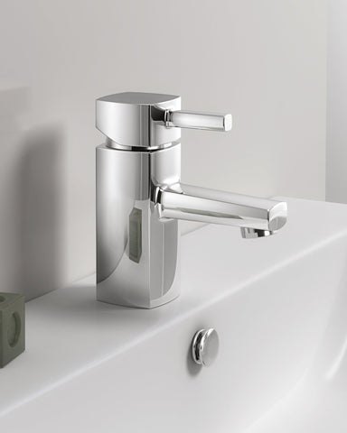 Breno Monobloc Basin Mixer Tap, Cloakroom Tap with Click Clack Waste - www.ultrabathroom.com