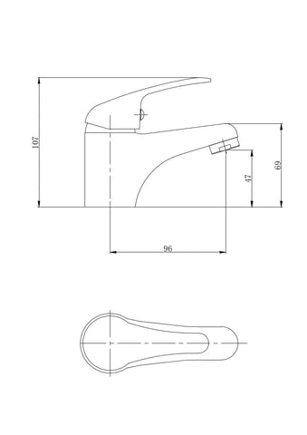 Classic Monobloc Basin Mixer Tap, Cloakroom Tap with Click Clack Waste - www.ultrabathroom.com