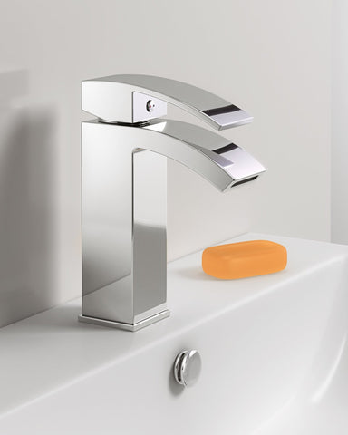 Enza Monobloc Basin Mixer Tap, Cloakroom Tap with Click Clack Waste - www.ultrabathroom.com