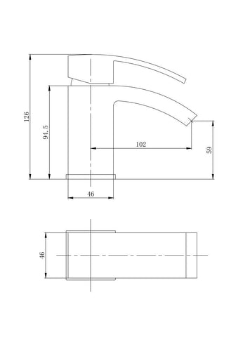 Enza Short Monobloc Basin Mixer Tap, Cloakroom Tap with Click Clack Waste - www.ultrabathroom.com