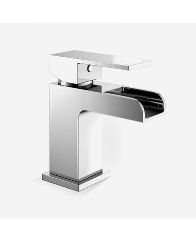 Montana Waterfall Monobloc Basin Mixer Tap, Cloakroom Tap with Click Clack Waste - www.ultrabathroom.com