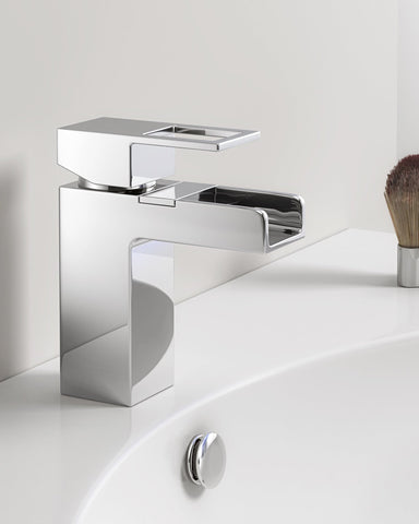 Niagara Waterfall Monobloc Basin Mixer Tap, Cloakroom Tap with Click Clack Waste - www.ultrabathroom.com